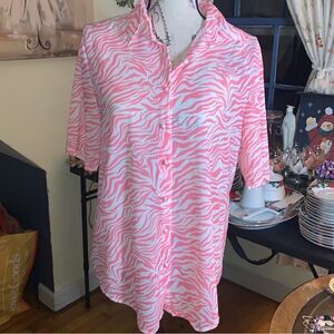 Princess-polly Pink and White Blouse